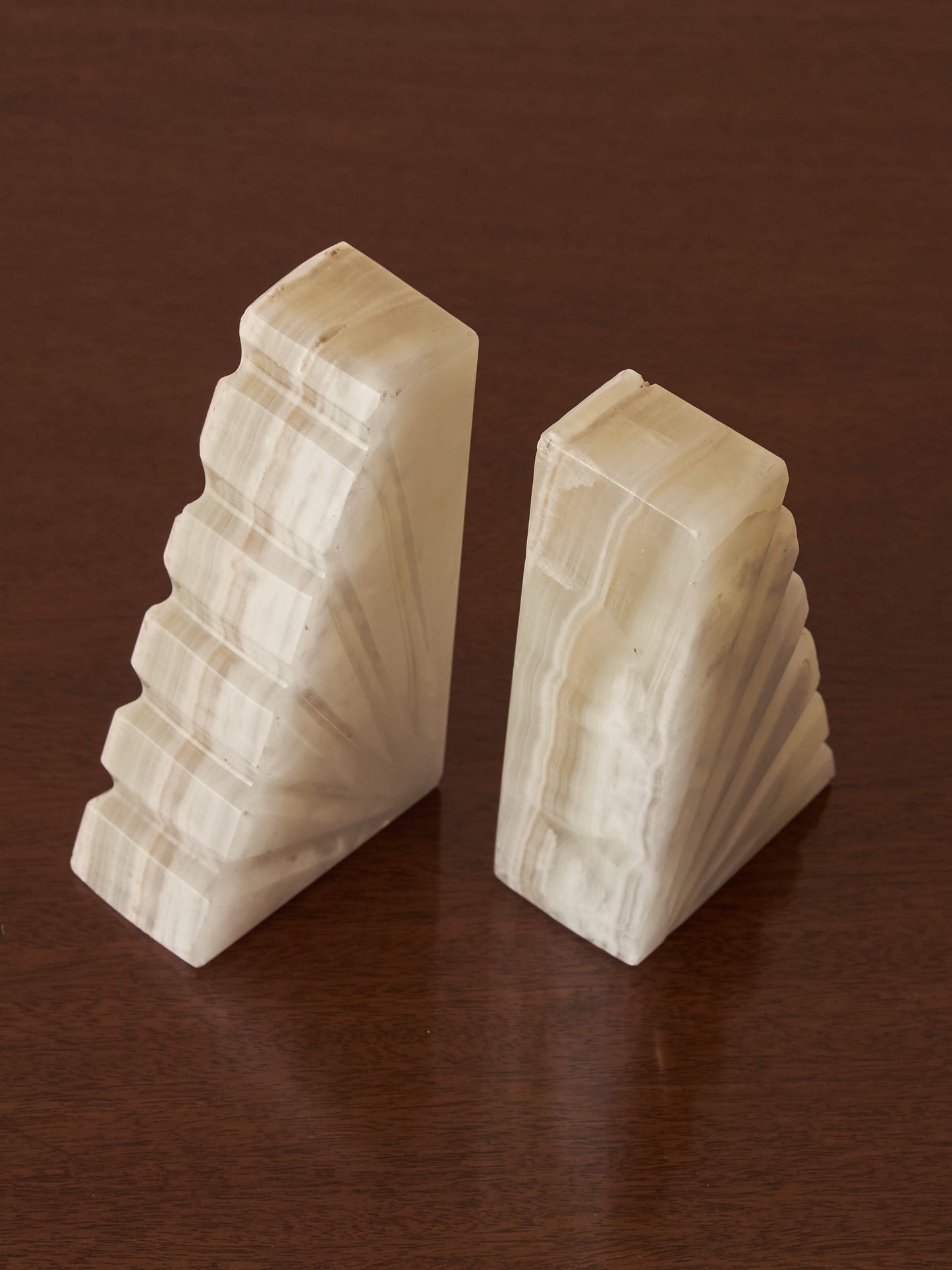 Pair of mid-century onyx bookends