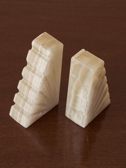 Pair of mid-century onyx bookends