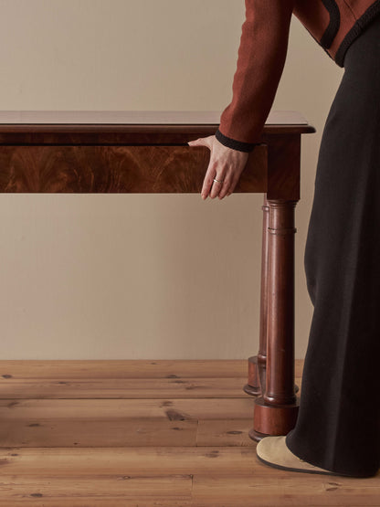 Regency mahogany console table on castors