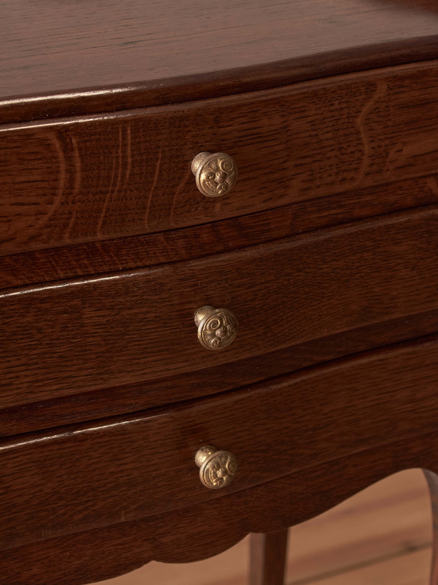 Pair of French mid-century oak bedside tables