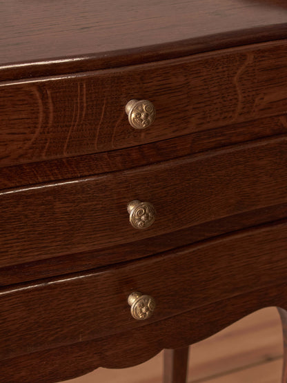 Pair of French mid-century oak bedside tables