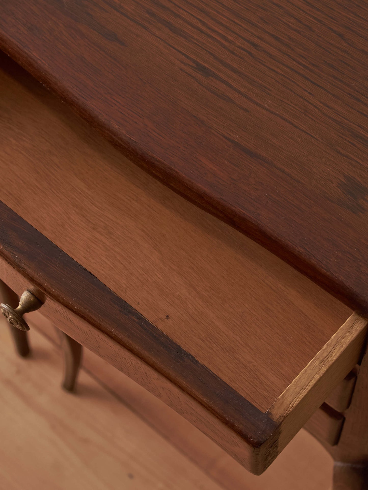 Pair of French mid-century oak bedside tables