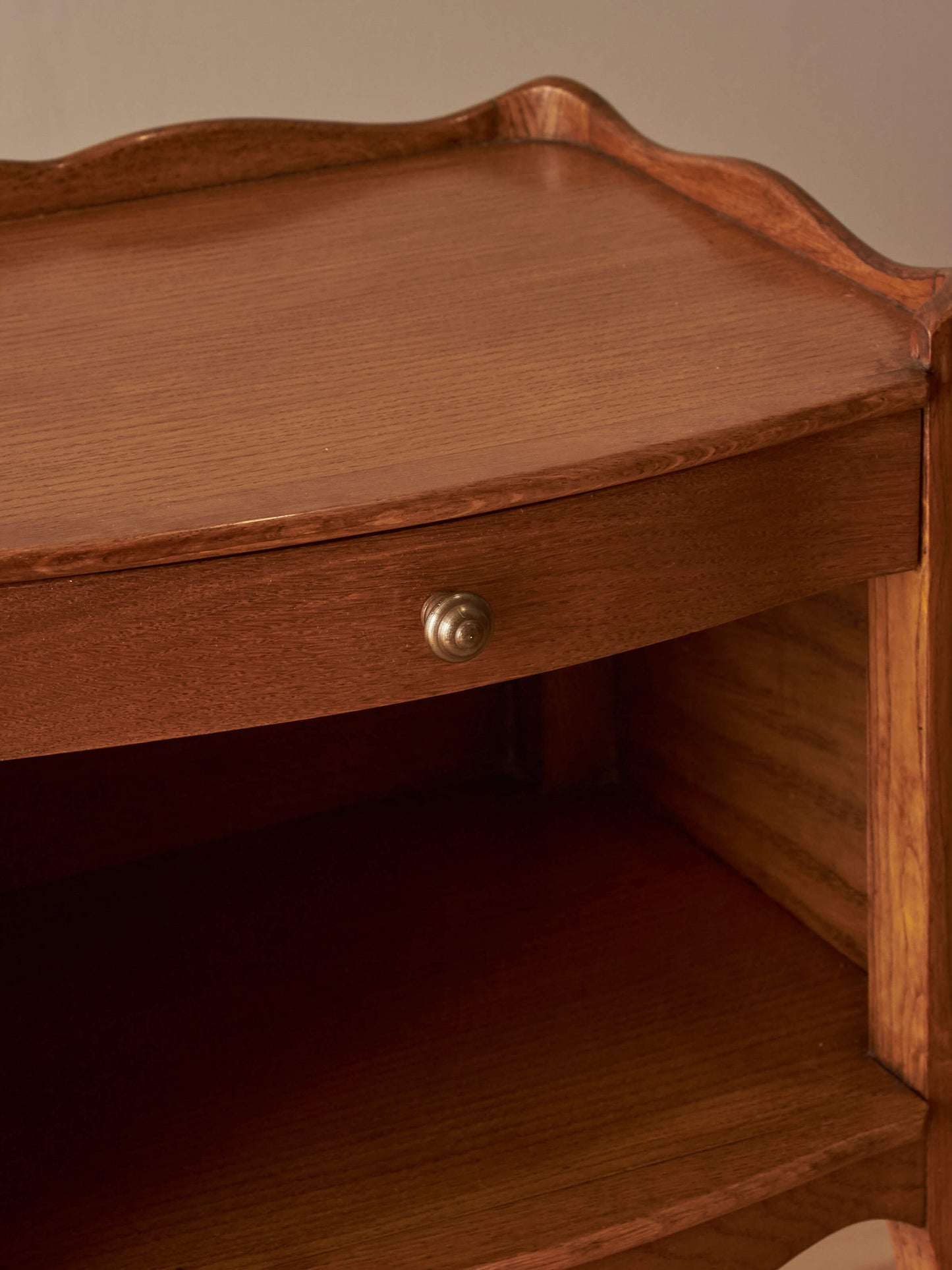 Pair of French vintage blonde oak bedside tables
