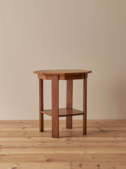 Vintage oak starburst side table