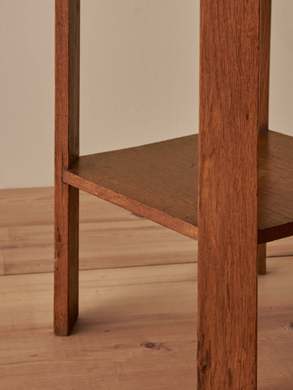 Vintage oak starburst side table