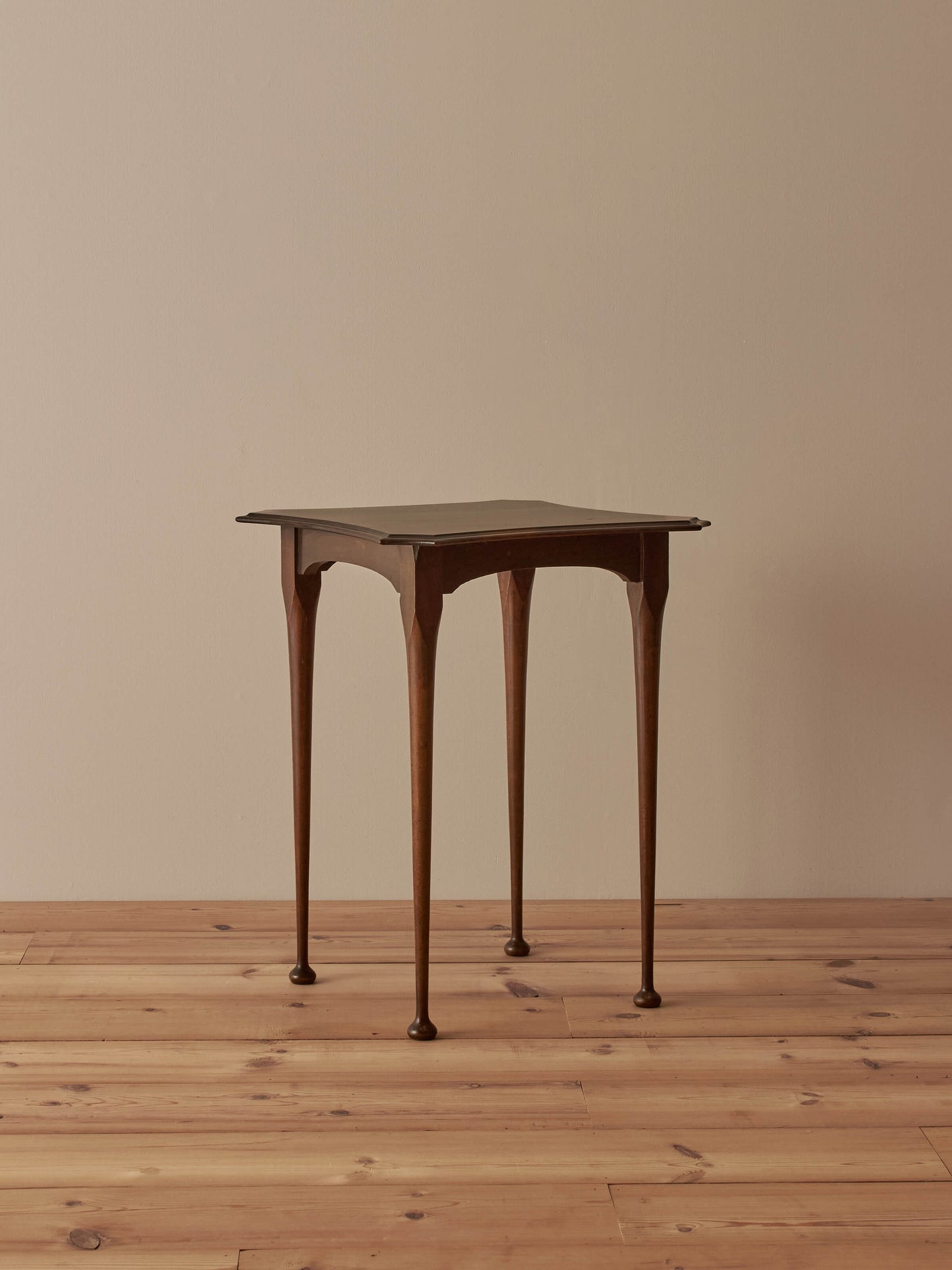 Vintage walnut table on ball feet