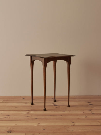 Vintage walnut table on ball feet