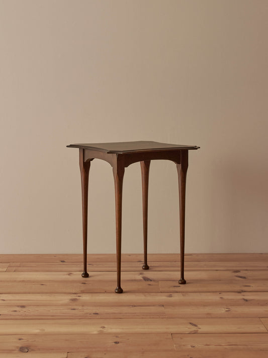 Vintage walnut table on ball feet