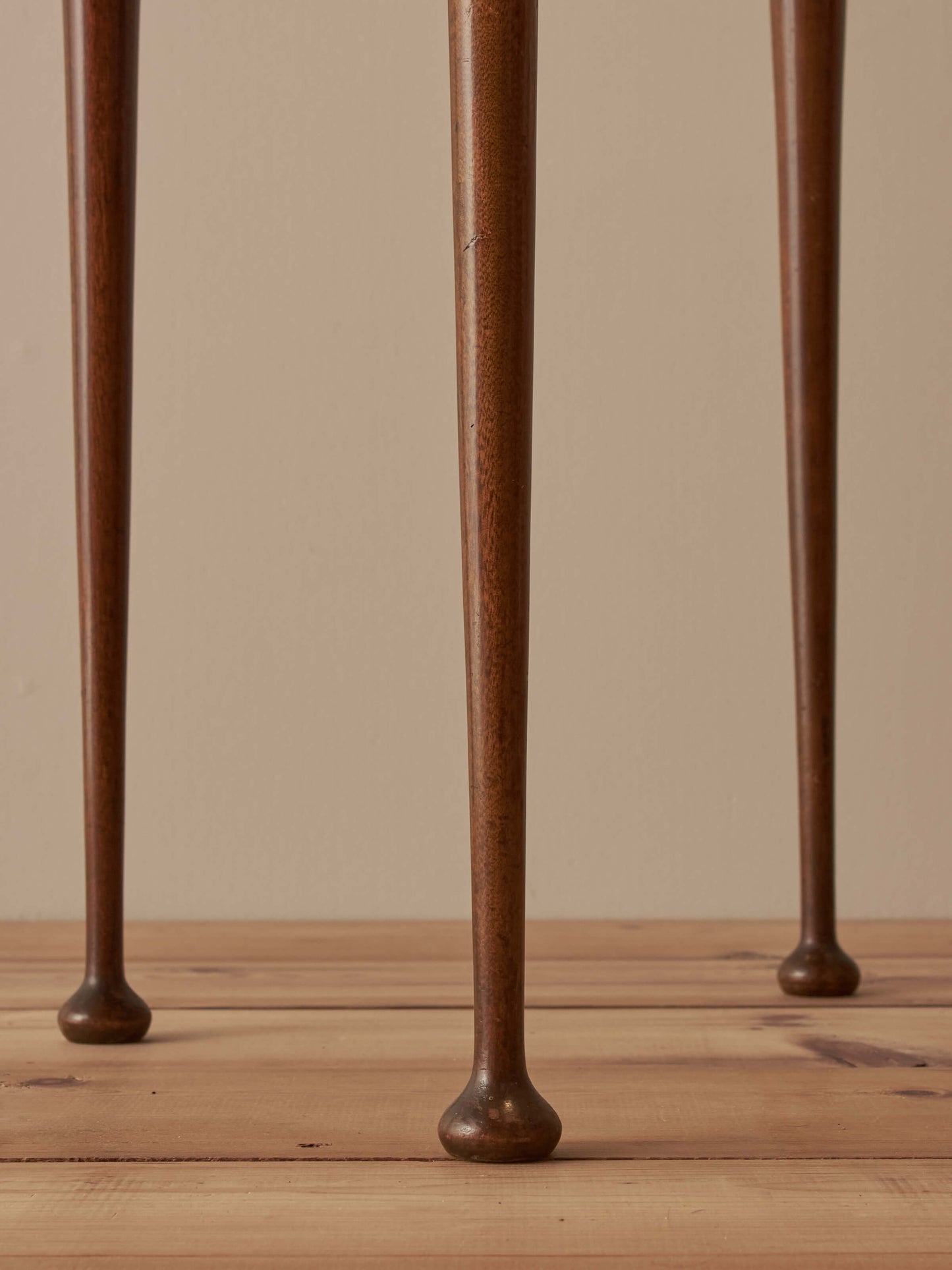 Vintage walnut table on ball feet