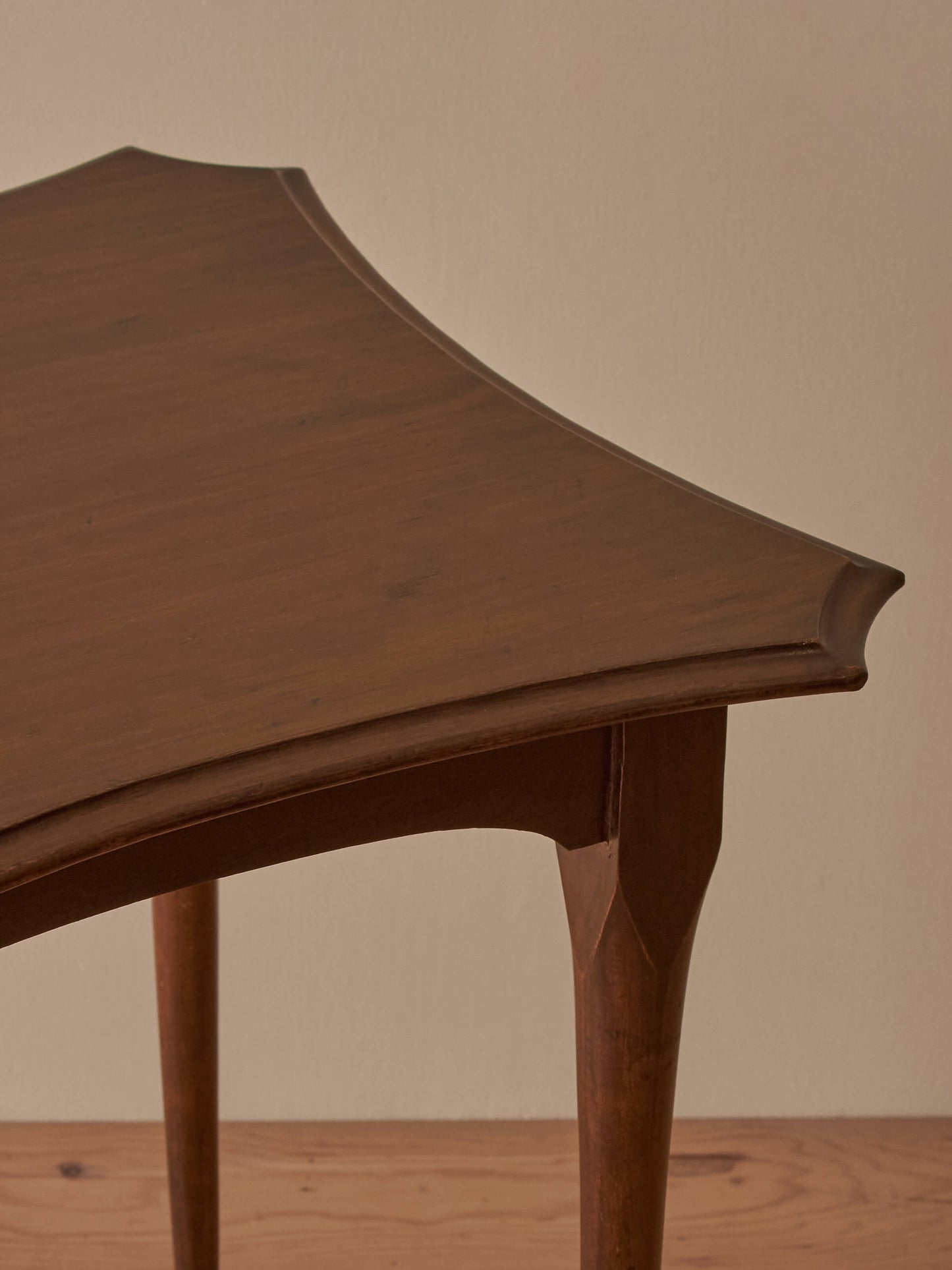 Vintage walnut table on ball feet