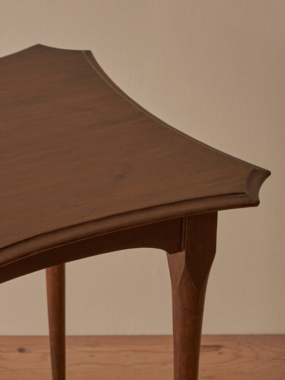 Vintage walnut table on ball feet