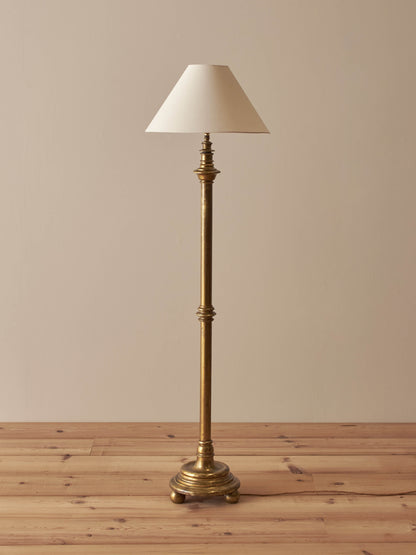 Edwardian solid brass telescopic floor lamp