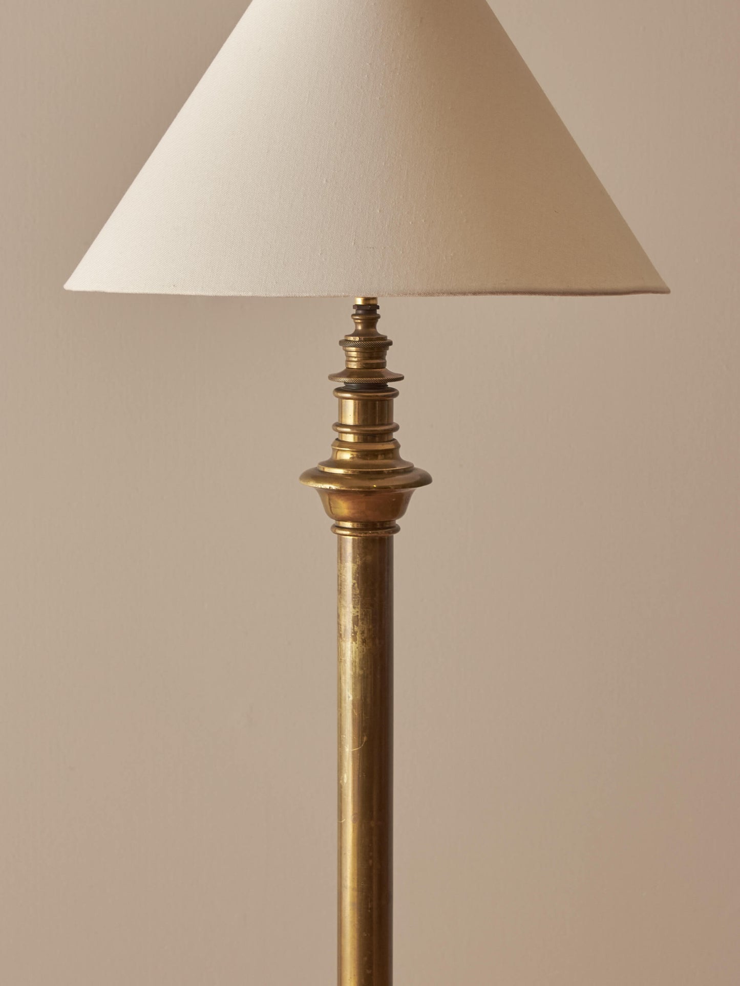 Edwardian solid brass telescopic floor lamp