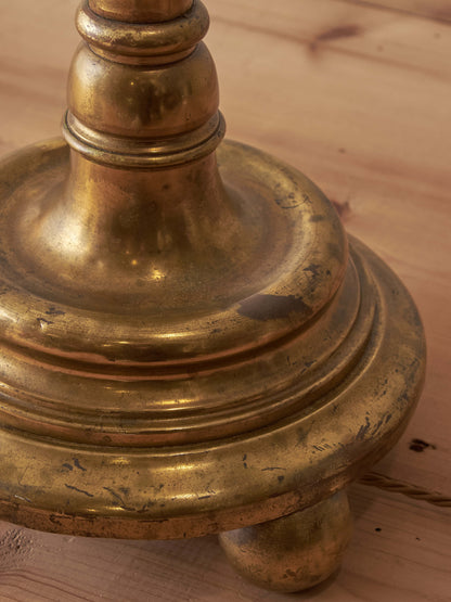 Edwardian solid brass telescopic floor lamp