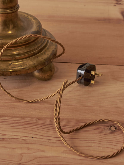 Edwardian solid brass telescopic floor lamp