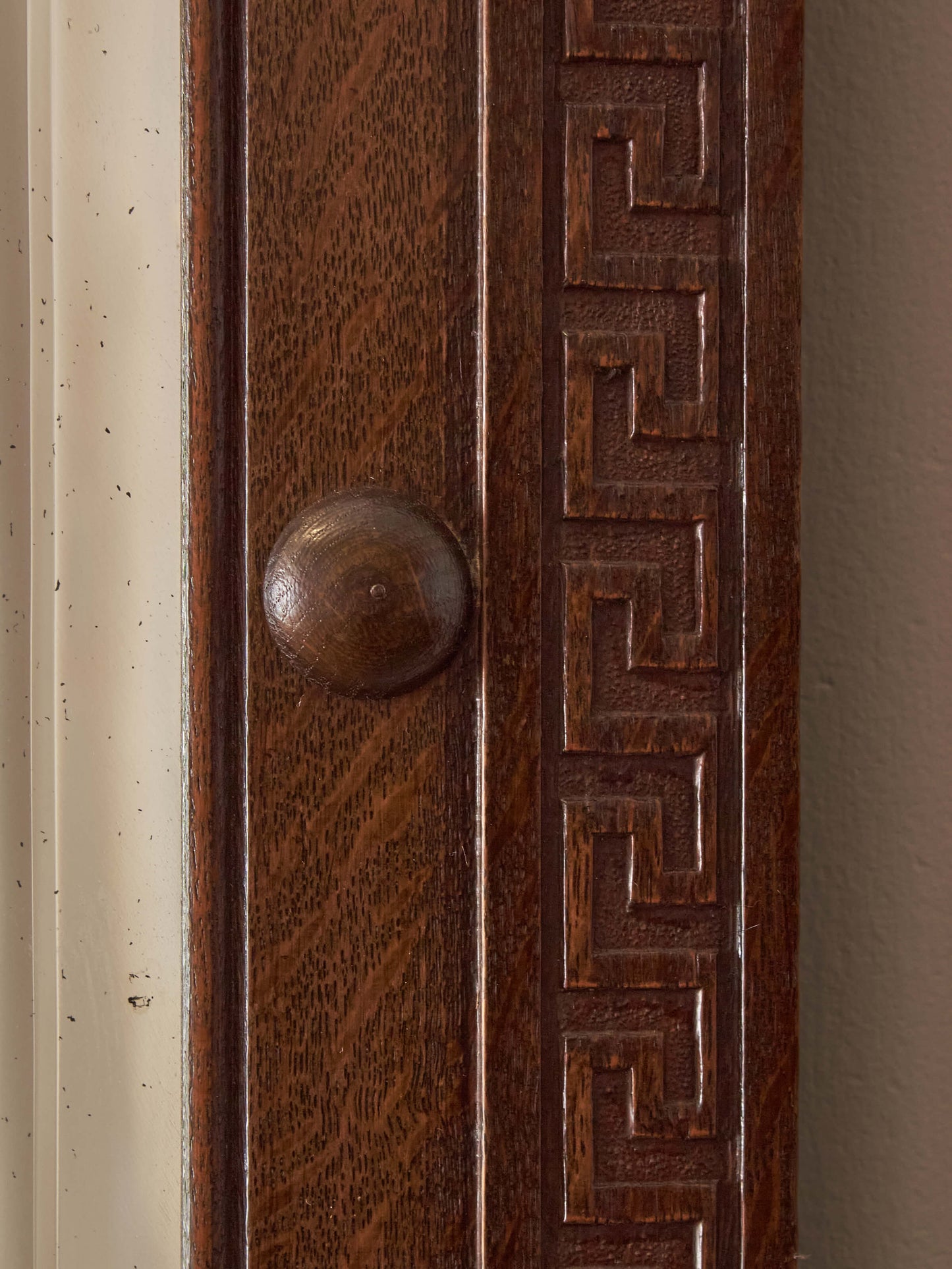 Edwardian oak octagonal bevelled mirror