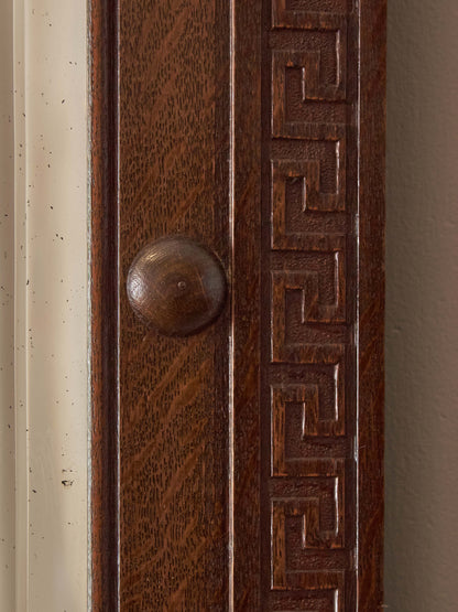 Edwardian oak octagonal bevelled mirror