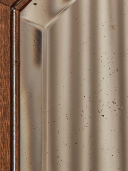 Edwardian oak octagonal bevelled mirror