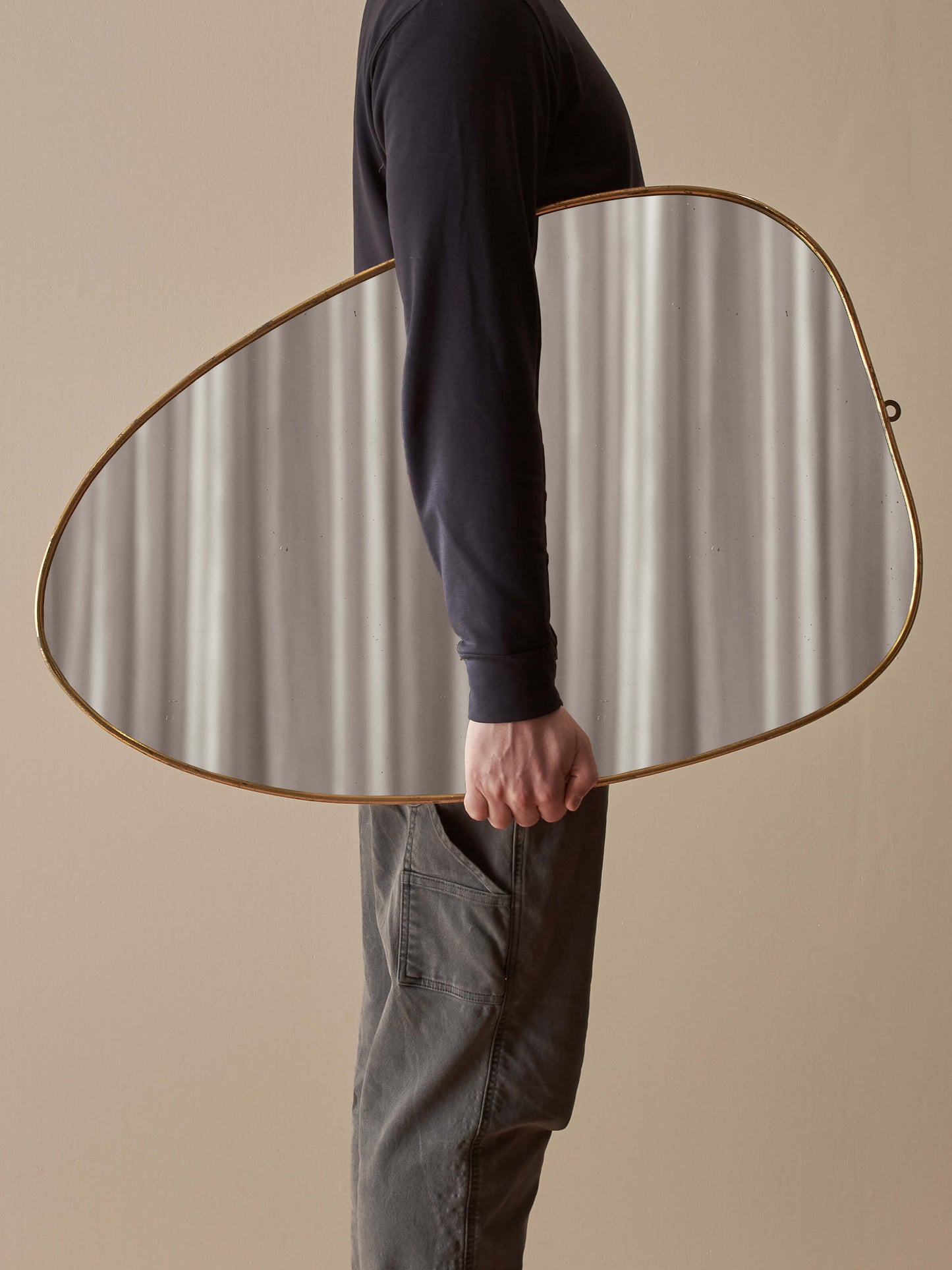 Mid-century Italian brass mirror