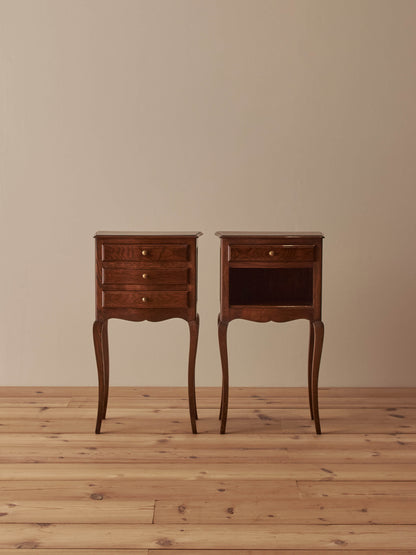 Pair of French vintage oak bedside tables