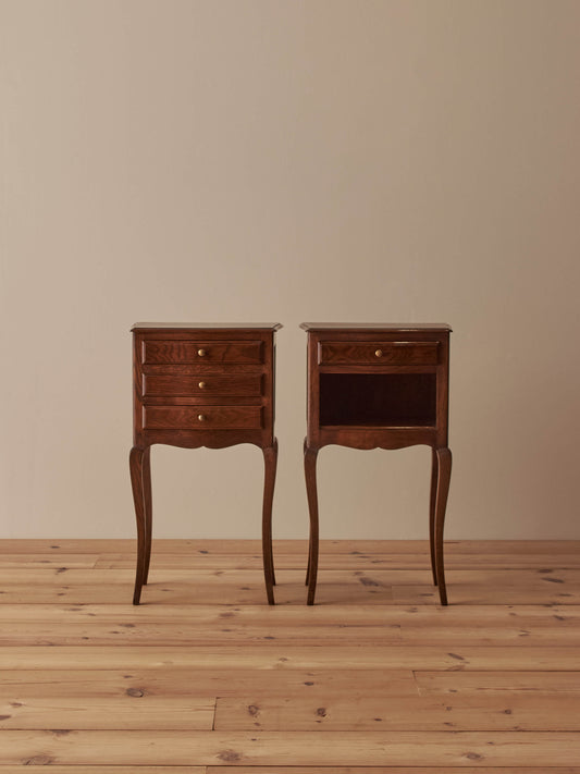 Pair of French vintage oak bedside tables