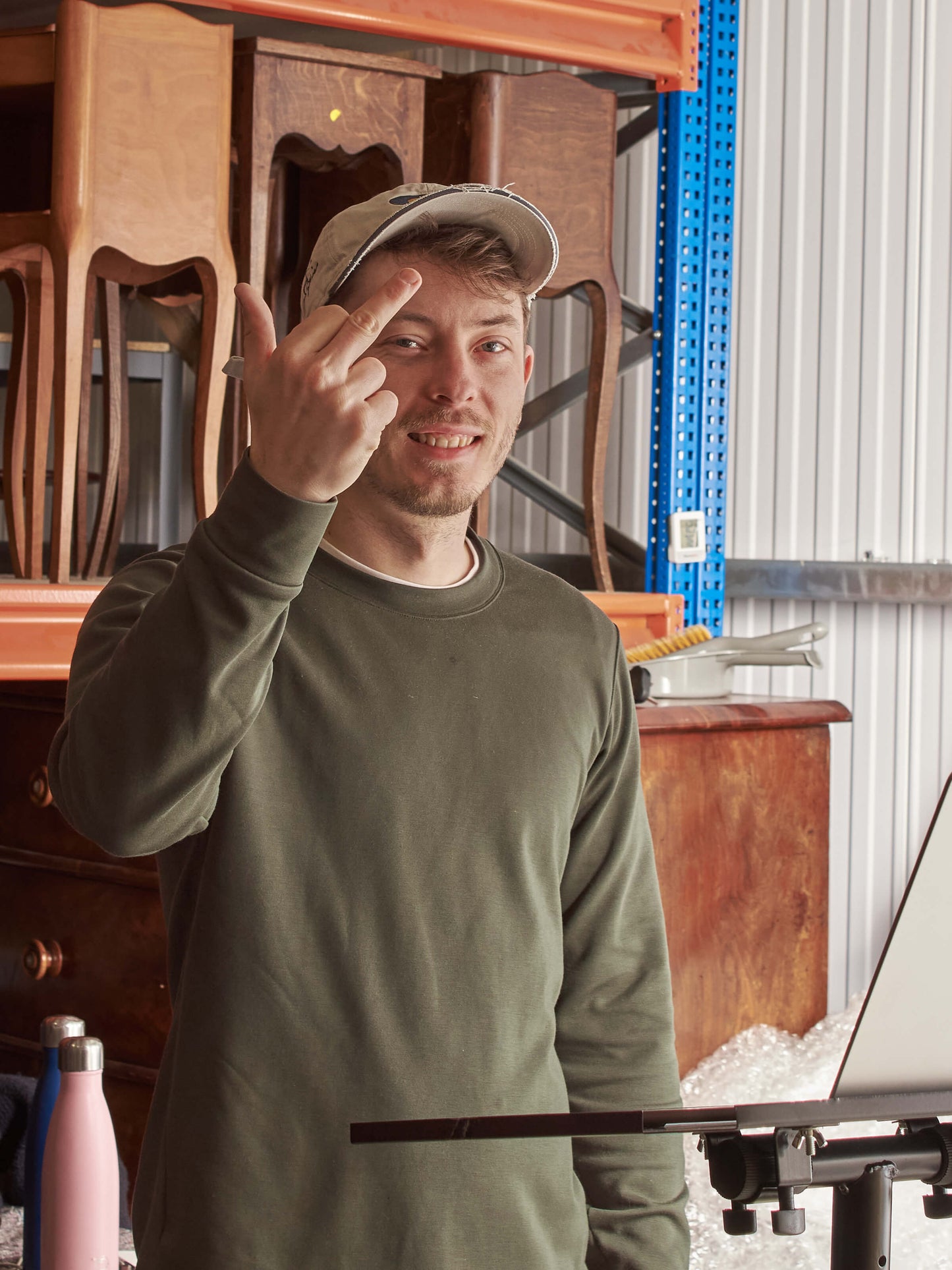 Pair of French vintage oak bedside tables