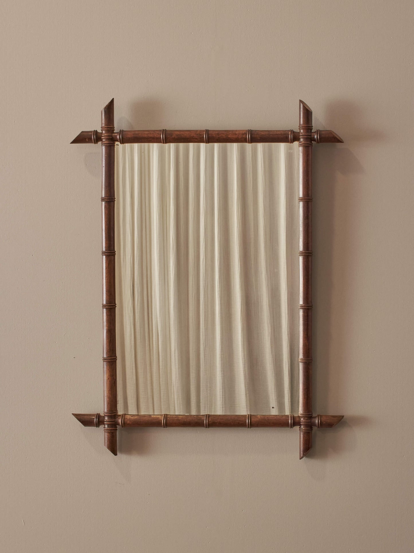 Antique French faux bamboo wall mirror