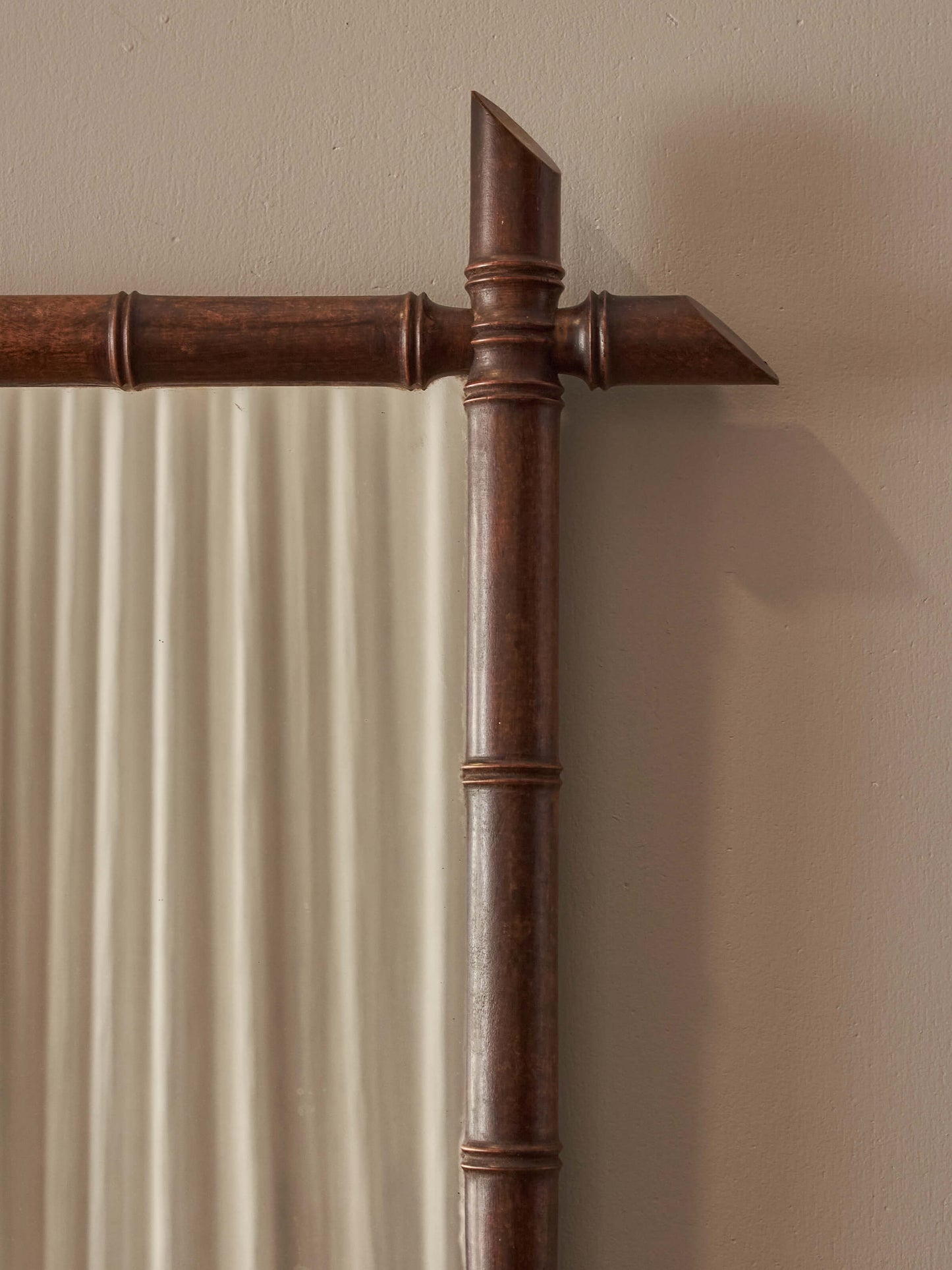 Antique French faux bamboo wall mirror