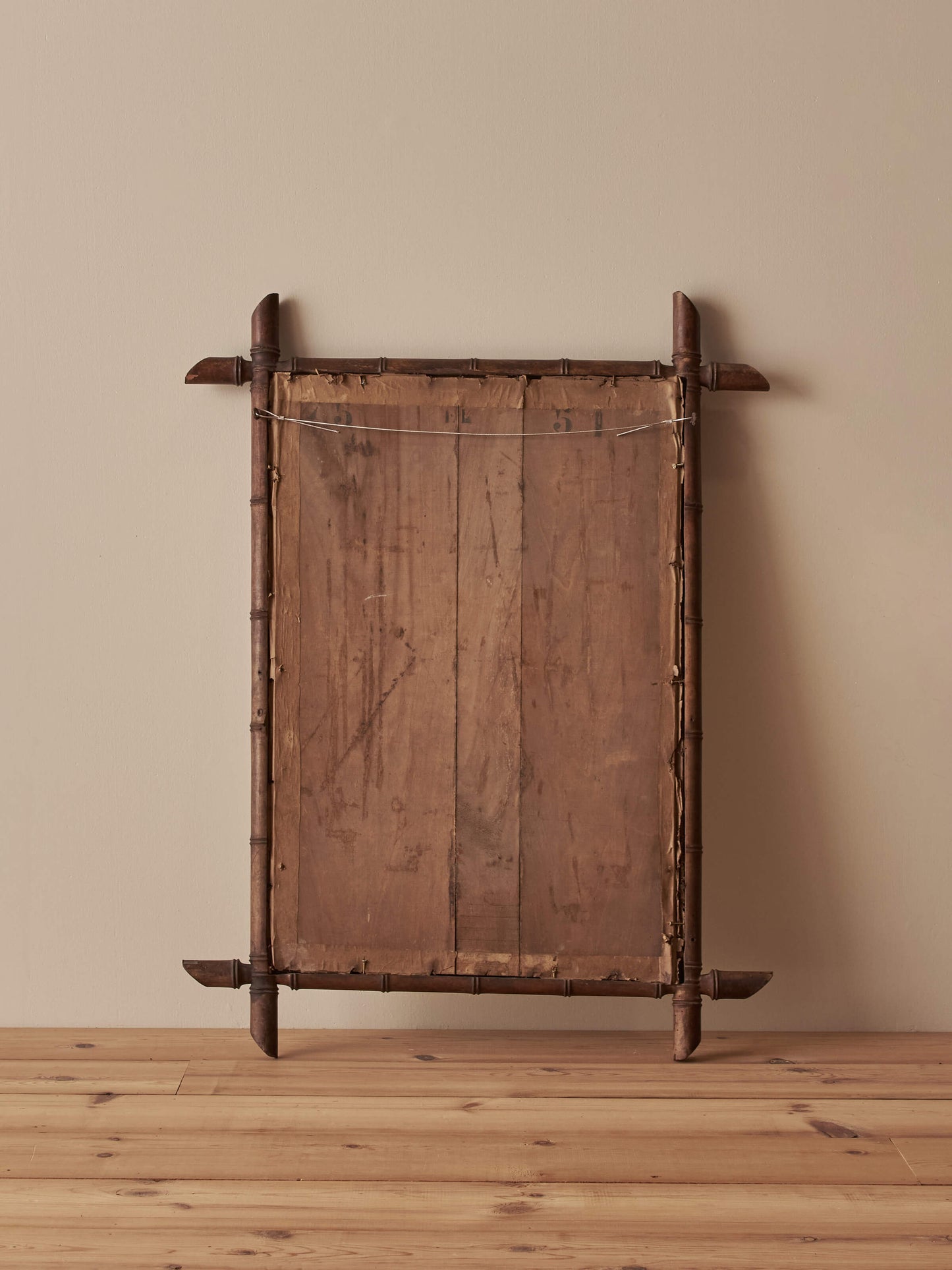 Antique French faux bamboo wall mirror