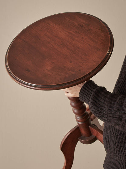 French antique mahogany bobbin wine table