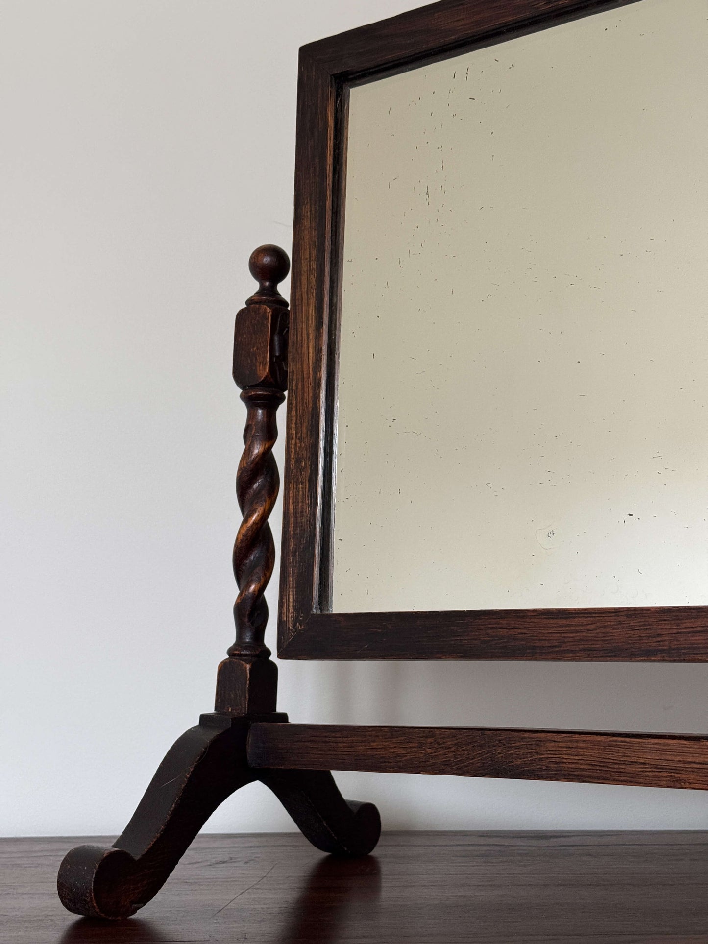 Edwardian barley twist table-top dressing mirror