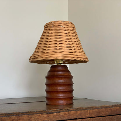 Vintage wooden beehive table lamp