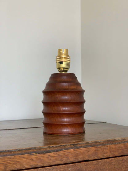 Vintage wooden beehive table lamp