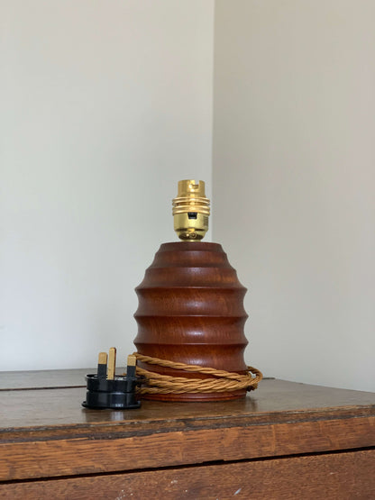 Vintage wooden beehive table lamp