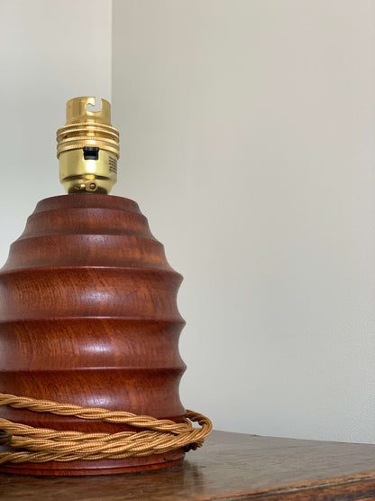 Vintage wooden beehive table lamp