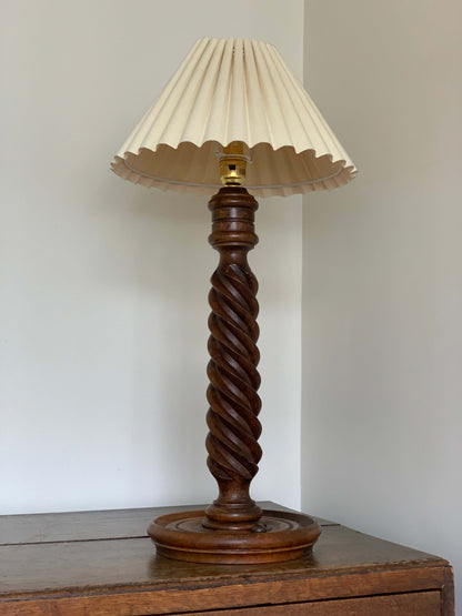 French antique barley twist table lamp