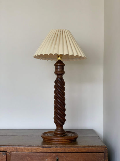 French antique barley twist table lamp