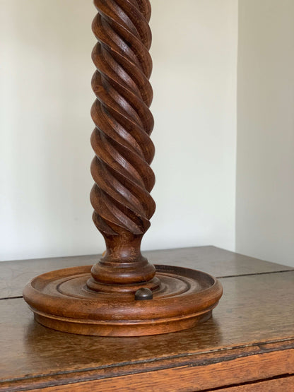 French antique barley twist table lamp