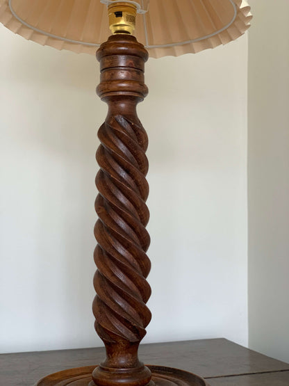 French antique barley twist table lamp