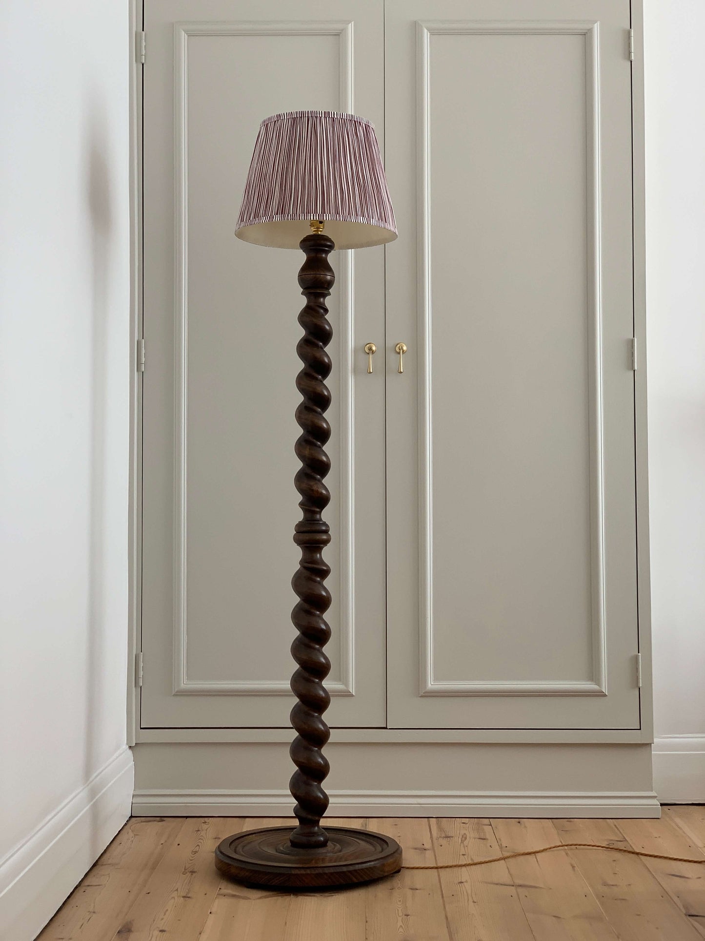 French antique barley twist floor lamp