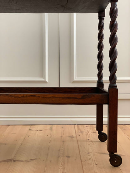 Antique barley twist bar cart