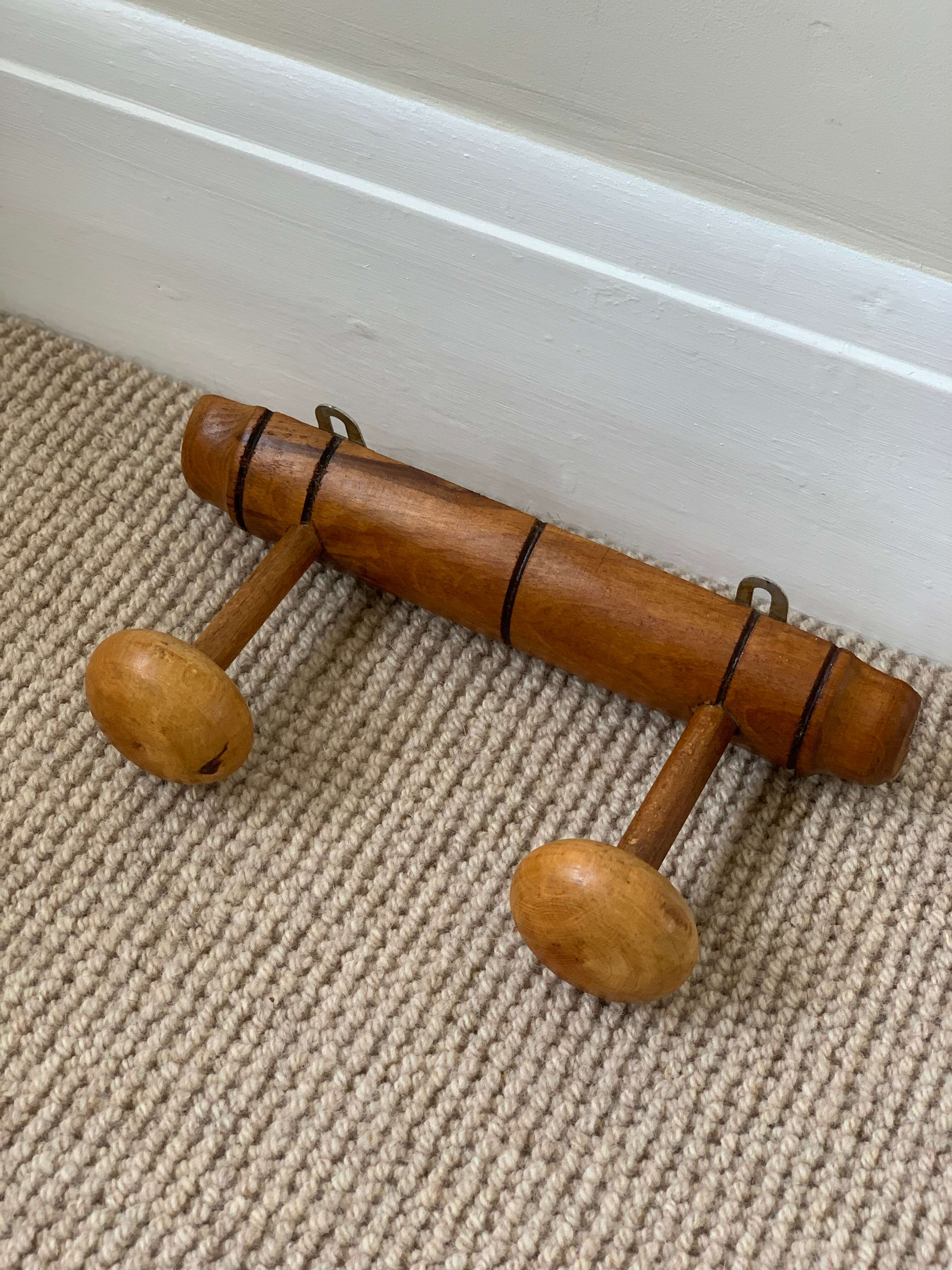 Antique 1900s Faux Bamboo Double Hooks, Coat Hooks, Hallway, Adjustable, French, Rustic, Country Home, Interior Design, Retro Vintage, Pegs store