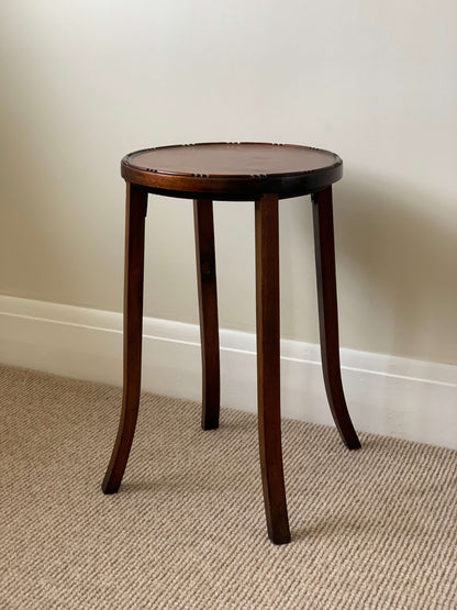 Vintage circular bobbin-beaded side table