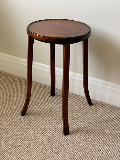 Vintage circular bobbin-beaded side table