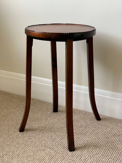 Vintage circular bobbin-beaded side table