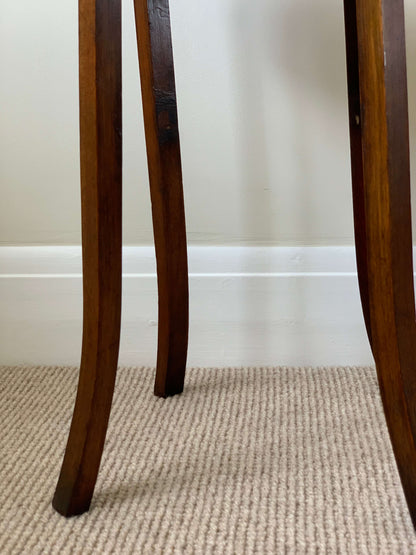 Vintage circular bobbin-beaded side table