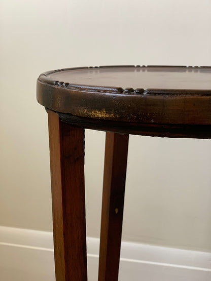 Vintage circular bobbin-beaded side table