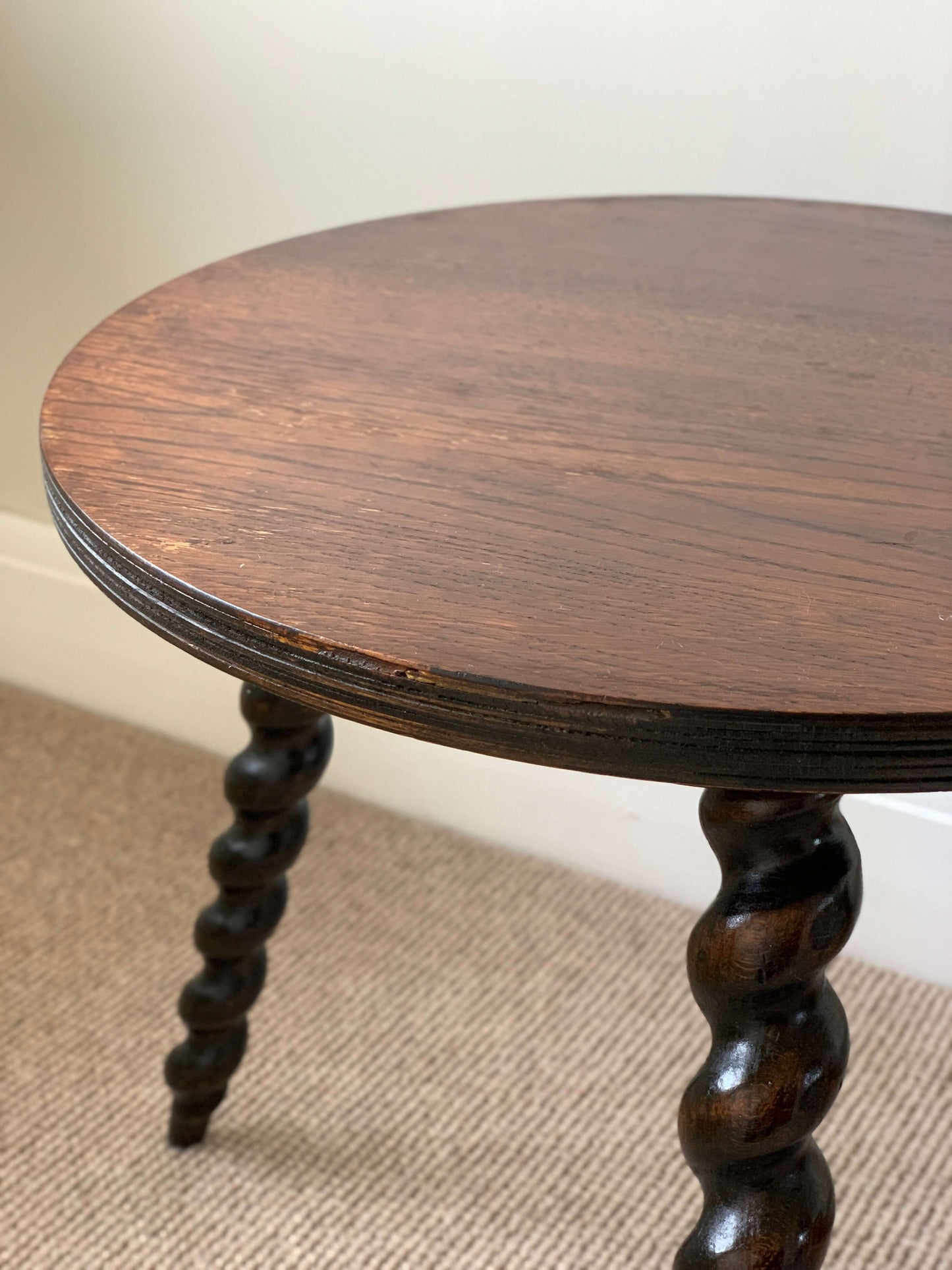 ON HOLD French vintage twisted circular table