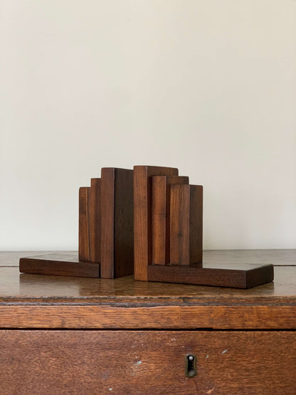 Pair of Art Deco wooden bookends