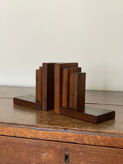 Pair of Art Deco wooden bookends